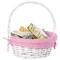 Vintiquewise White Round Willow Gift Basket, with Pink and White Gingham Liner and Handles, Small QI004550PK.S - alternate 4